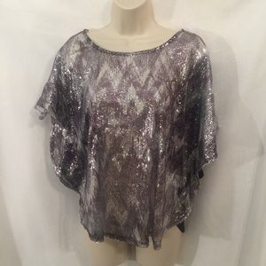 💚 BONGO. Silver Sequin Top Large